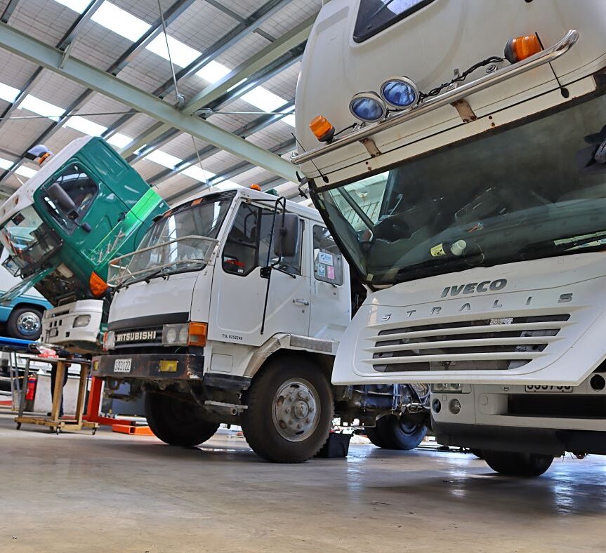 Trucks in for repairs